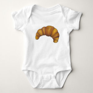 French Pastry Flaky Buttery Croissant Breakfast Baby Bodysuit