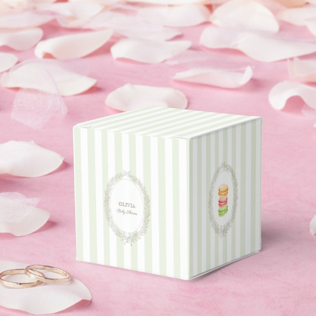 French Patisserie Boulangerie Macarons Mint Green  Favor Box (Wedding)