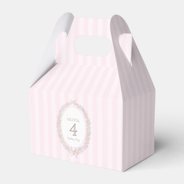  French Patisserie Boulangerie Pink Birthday Gift Favor Box (Front Side)