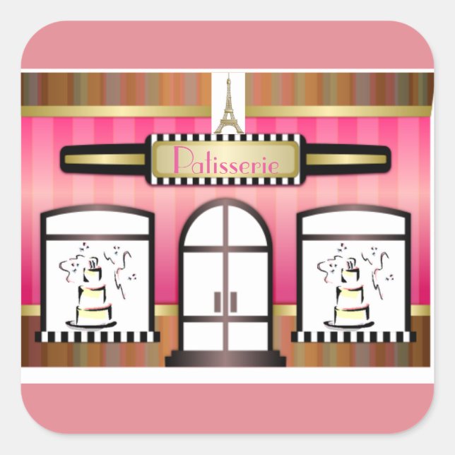 French Patisserie Paris Eiffel Tower Sticker (Front)