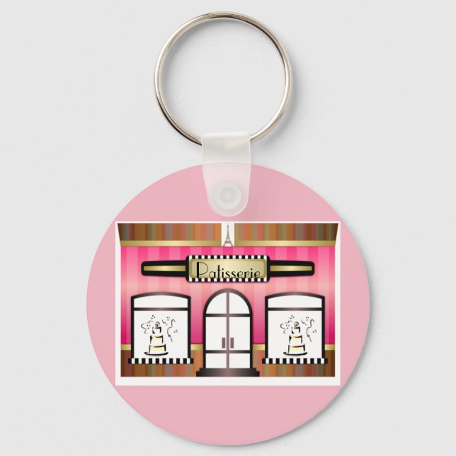 French Patisserie Paris Pink Keychain (Front)