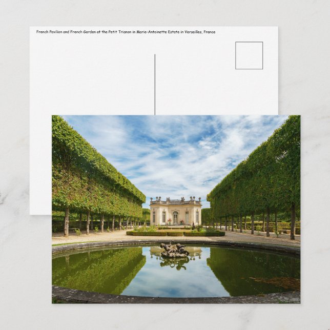 French Pavilion and French Garden in Versailles Postcard (Front/Back)