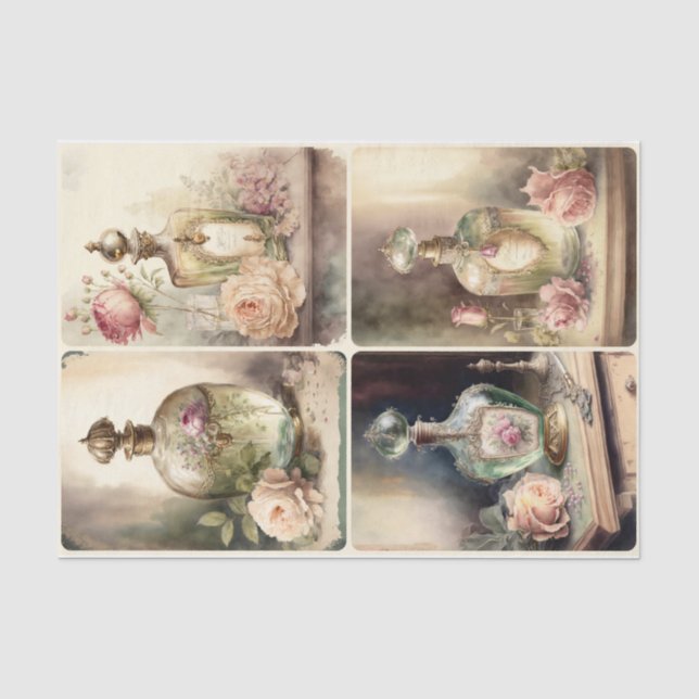 French Perfume Bottles Tissue Paper (Front)