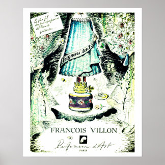 French Perfume Francois Villon advertising Print