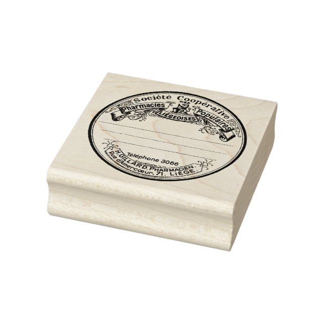 French Pharmacy Vintage Rubber Art Stamp (Stamp)