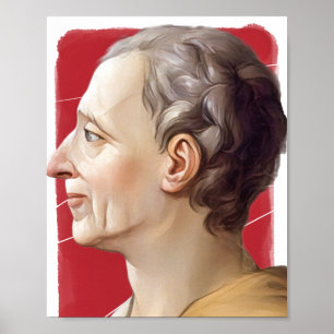 French Philosopher Montesquieu illustration  Poster