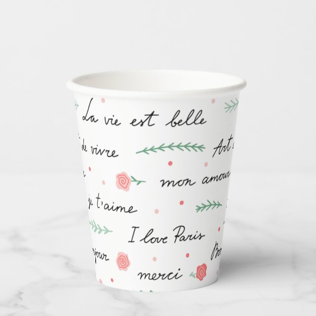 French Phrases Party Cups (Front)