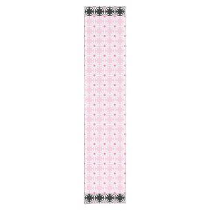 French pink black and pretty white daisies short table runner