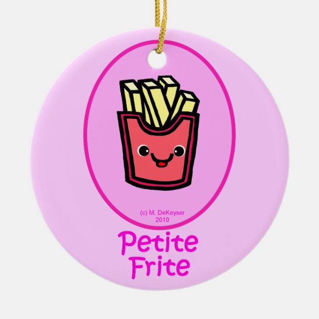French - Pink Small Fry - French Fries Ceramic Ornament (Front)