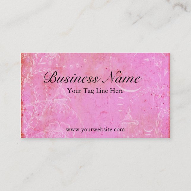 French Pink Toile Vintage Elegance Business Cards (Front)