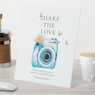 French Pink Vintage Camera Share The Love  Pedestal Sign