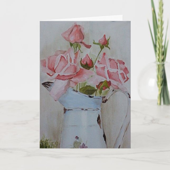French pitcher roses  card (Front)