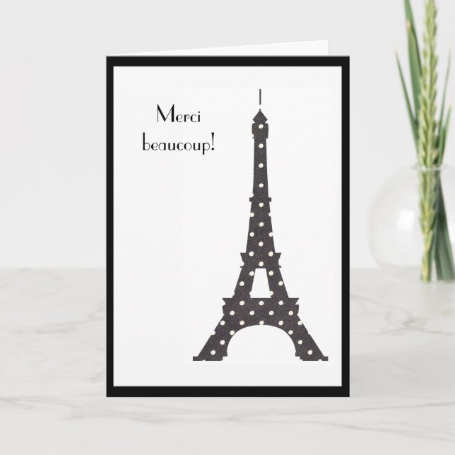 French Polka Dots Eiffel Tower Thank You (Front)