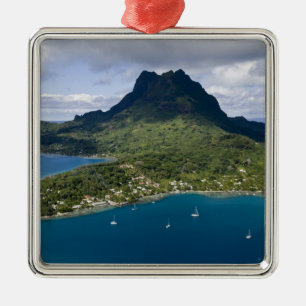French Polynesia, Bora Bora. Aerial view of Metal Ornament