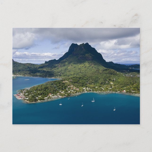 French Polynesia, Bora Bora. Aerial view of Postcard (Front)