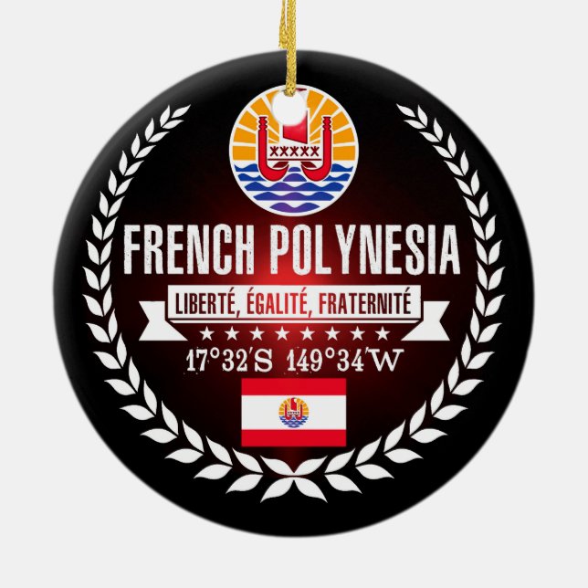 French Polynesia Ceramic Ornament (Back)