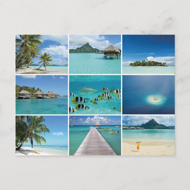 French Polynesia collage postcard (Front)