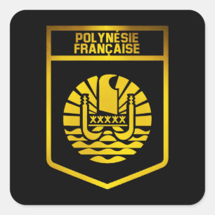 French Polynesia Emblem Square Sticker