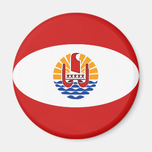 French Polynesia Fisheye Flag Magnet
