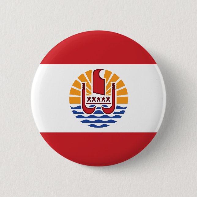 French Polynesia Flag 2 Inch Round Button (Front)
