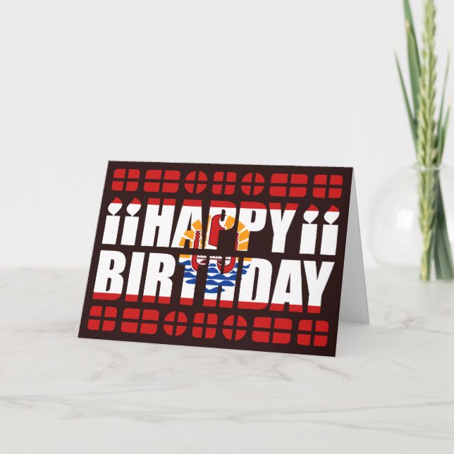French Polynesia Flag Birthday Card (Front)