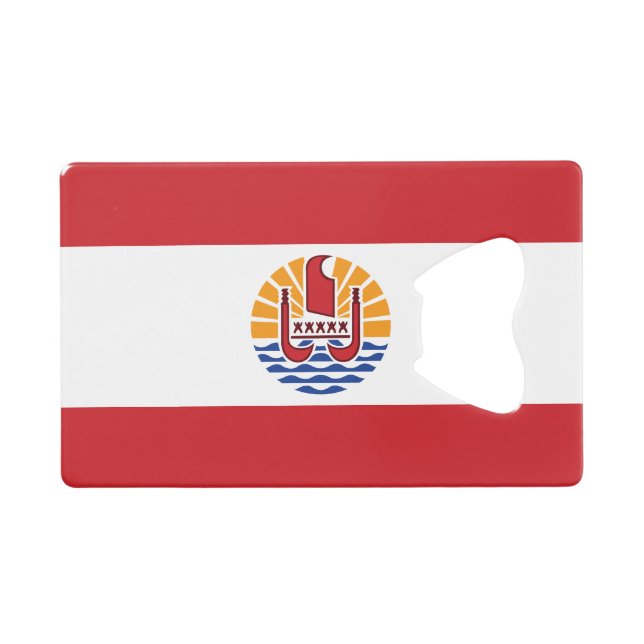 French Polynesia Flag Credit Card Bottle Opener (Front (Horizontal))