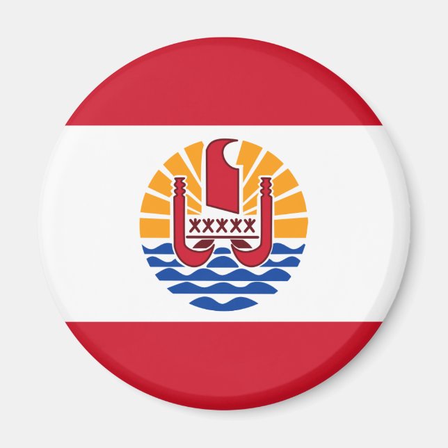 French Polynesia Flag, Drapeau Polynésie Française Magnet (Front)