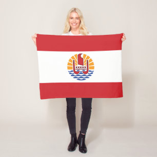 French Polynesia Flag Fleece Blanket