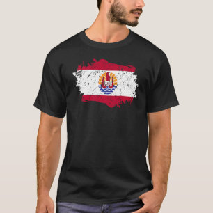 French Polynesia Flag Grunge Country Flag French P T-Shirt