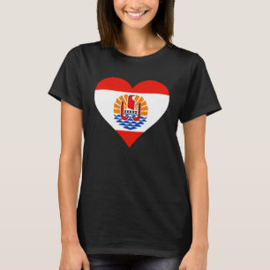 French Polynesia Flag Heart French Polynesia T-Shirt