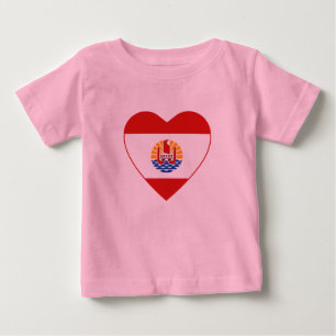 French Polynesia Flag Heart T-Shirt