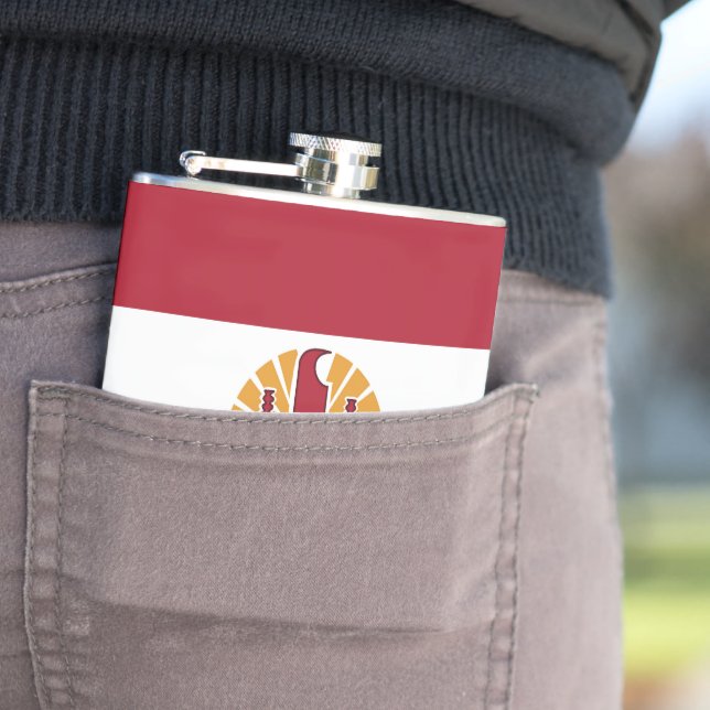 French Polynesia flag Hip Flask (In Situ)