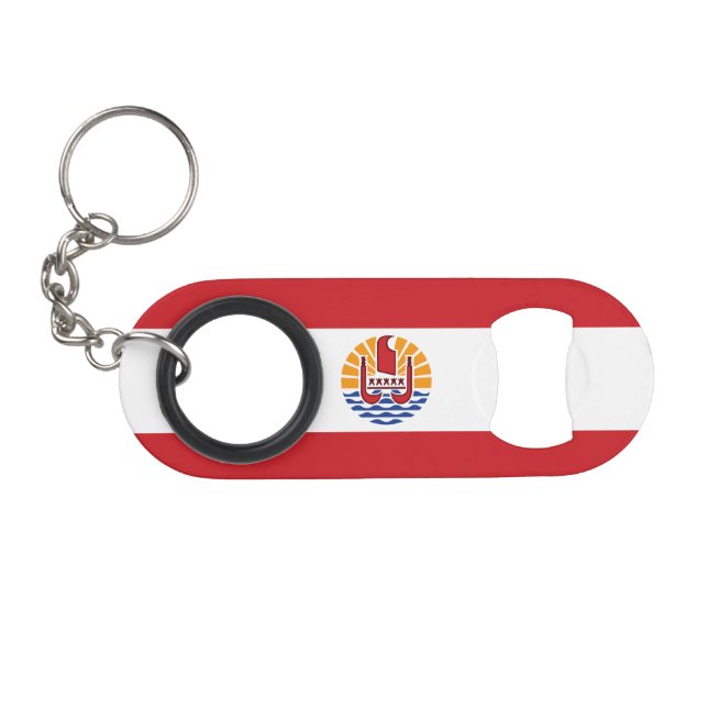 French Polynesia Flag Keychain Bottle Opener (Front (Horizontal))
