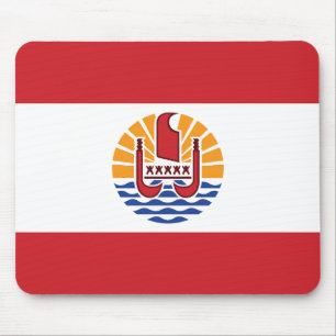 French Polynesia Flag Mouse Pad