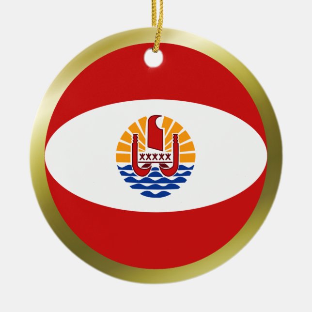 French Polynesia Flag Ornament (Front)