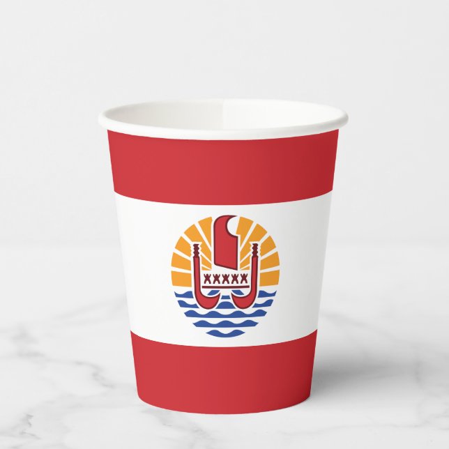 French Polynesia Flag Paper Cups (Left)