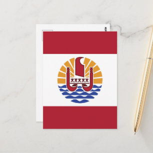 French Polynesia flag Postcard