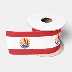 French Polynesia Flag Satin Ribbon