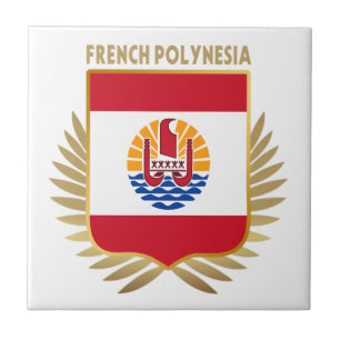 French Polynesia Flag Shield Tile