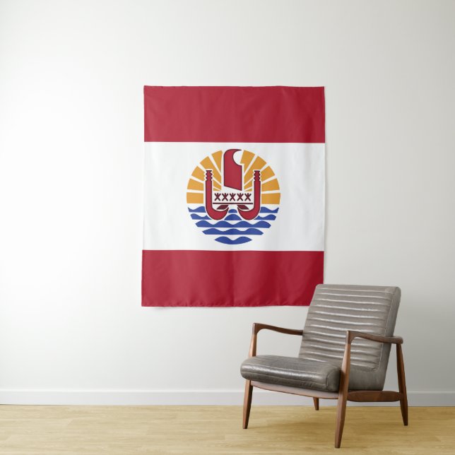 French Polynesia flag Tapestry (In Situ)