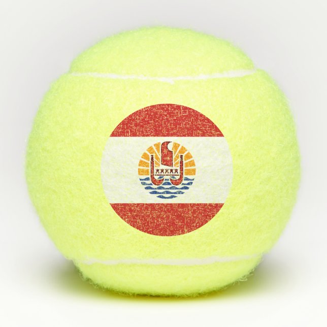 French Polynesia Flag Tennis Balls (Front)