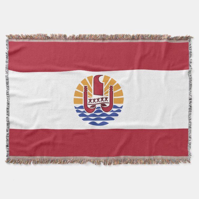 French Polynesia flag Throw Blanket (Front)