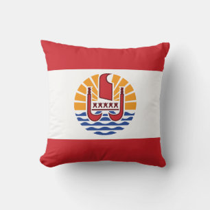 French Polynesia Flag Throw Pillow
