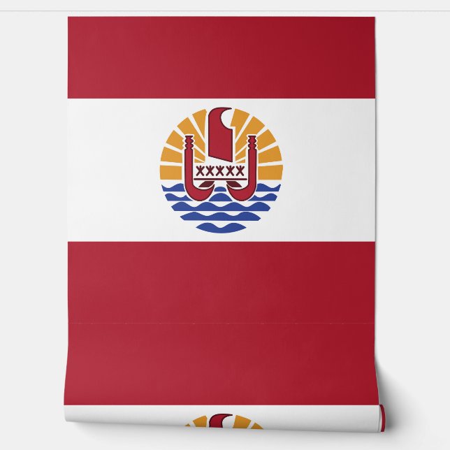 French Polynesia flag Wallpaper (Unrolling)