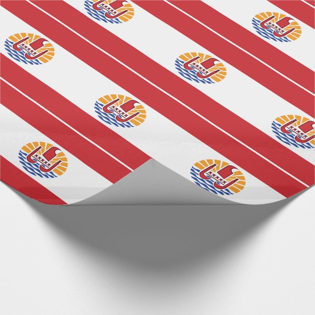 French Polynesia Flag Wrapping Paper (Corner)