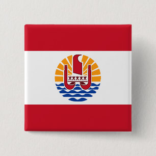 French Polynesia, France 2 Inch Square Button