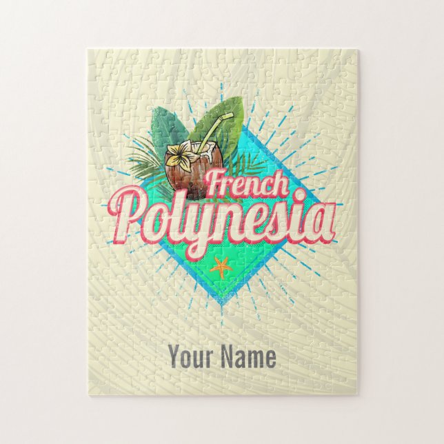 French Polynesia Island Pacific Vintage Souvenir Jigsaw Puzzle (Vertical)