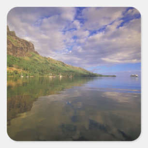 French Polynesia, Moorea. Cooks Bay. Cruise ship 2 Square Sticker