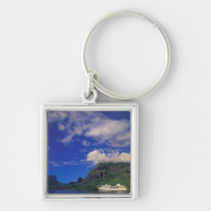 French Polynesia, Moorea. Cooks Bay. Cruise ship 3 Keychain
