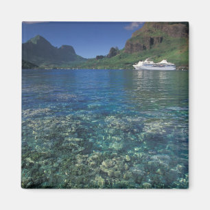 French Polynesia, Moorea. Cooks Bay. Cruise ship Magnet